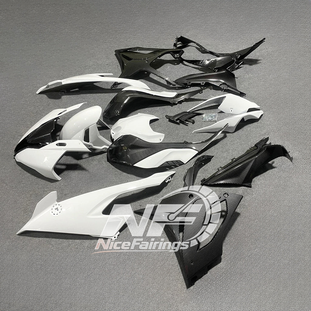 For BMW S1000RR 2019-2022 Blue Silver Custom Fairings, ABS Replacement Plastics Full Body Kit | NiceFairings - front angle image