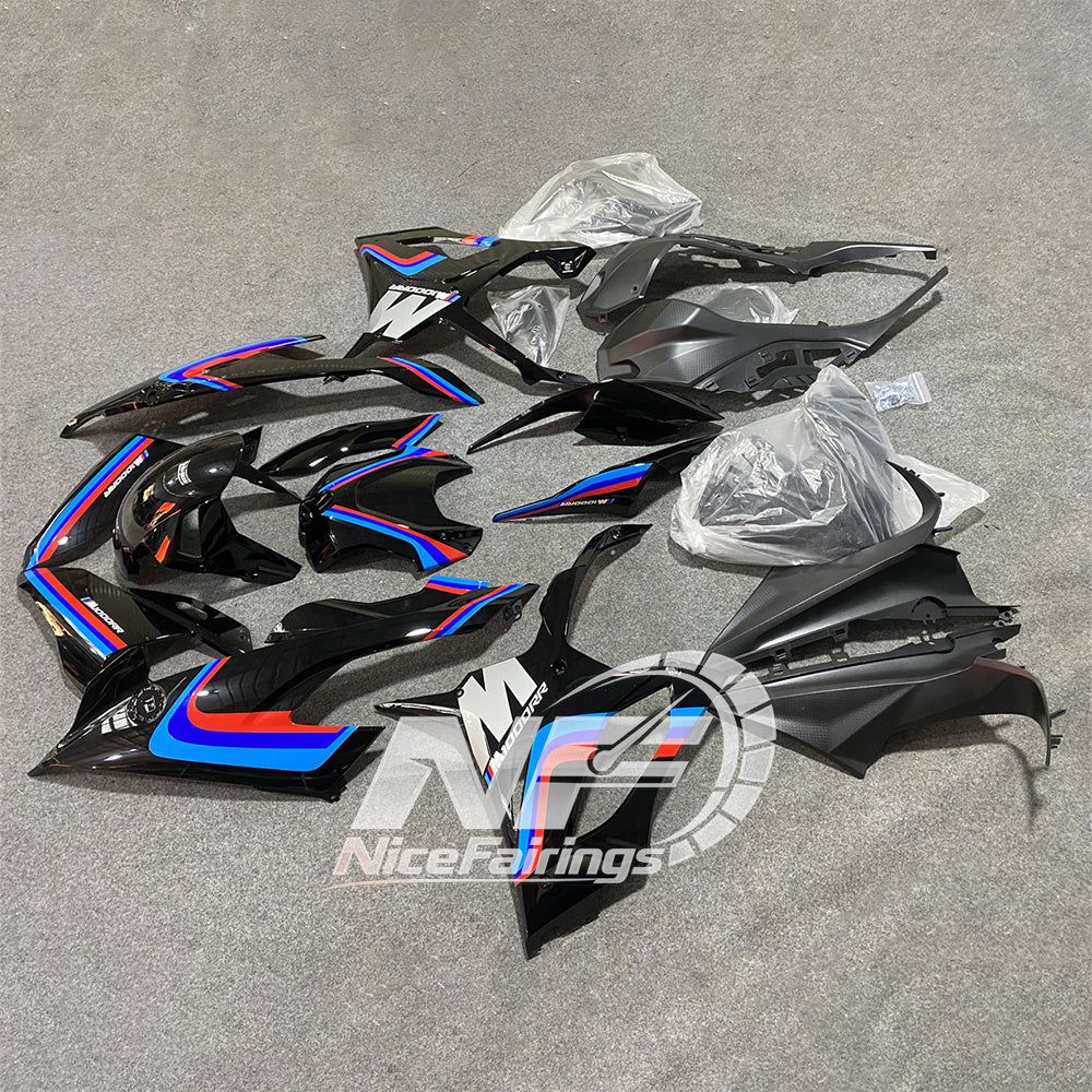 For BMW S1000RR 2019-2022 White Red Full Fairing Kit, Painted ABS Motorcycle Plastics | NiceFairings - front angle image