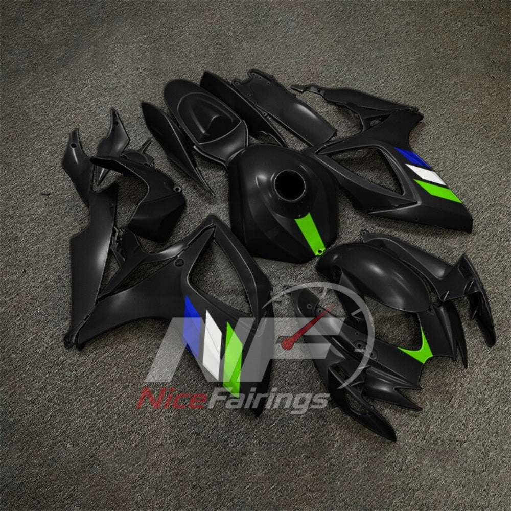 For Suzuki GSXR600 GSXR750 K6 2006-2007 Painted ABS Fairings Black Gray Complete Bodywork | NiceFairings - front angle image