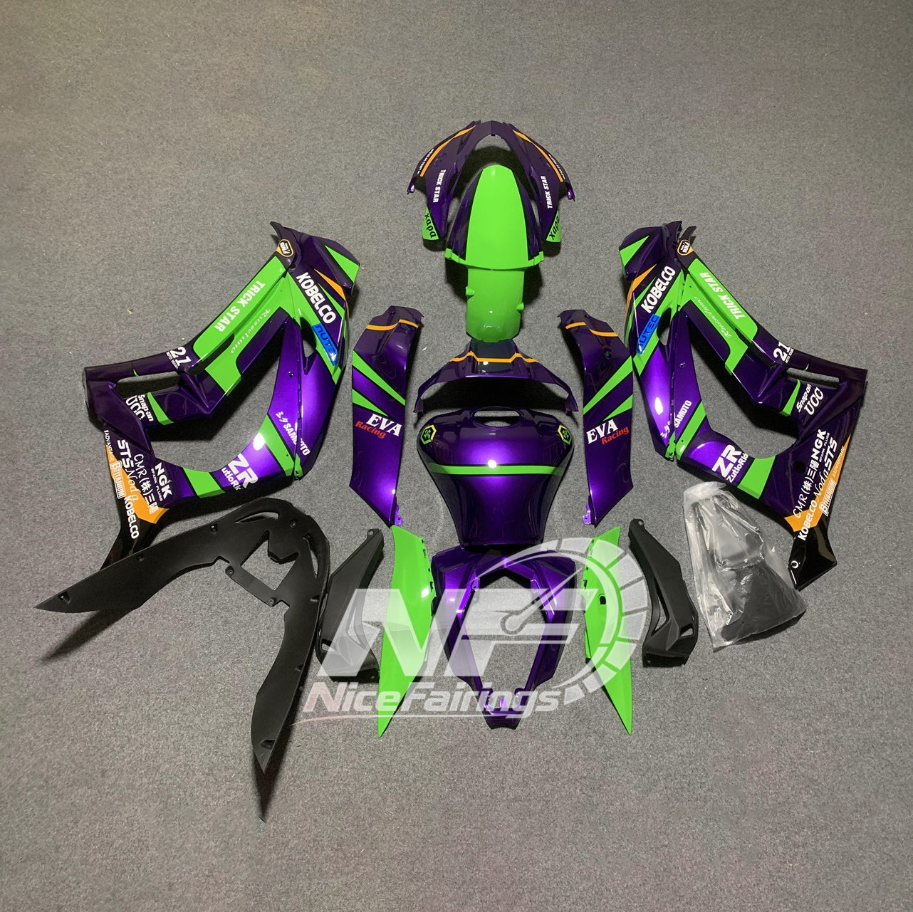 For KAWASAKI ZX10R 2016-2020 Aftermarket Fairing Kit Replacement Plastics | NiceFairings - front angle image