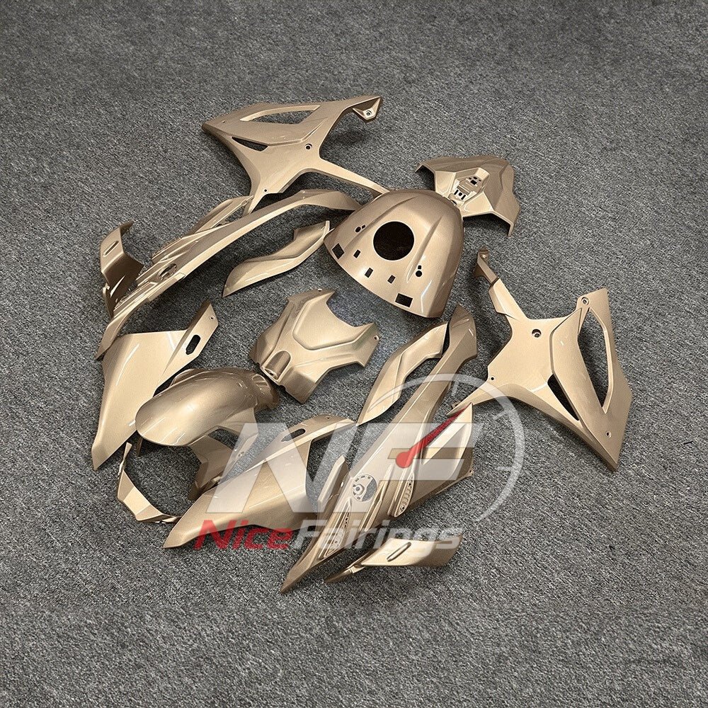 For BMW S1000RR 2023-2024 Yellow Black Painted ABS Fairings with Complete Replacement Bodywork | NiceFairings - front angle image