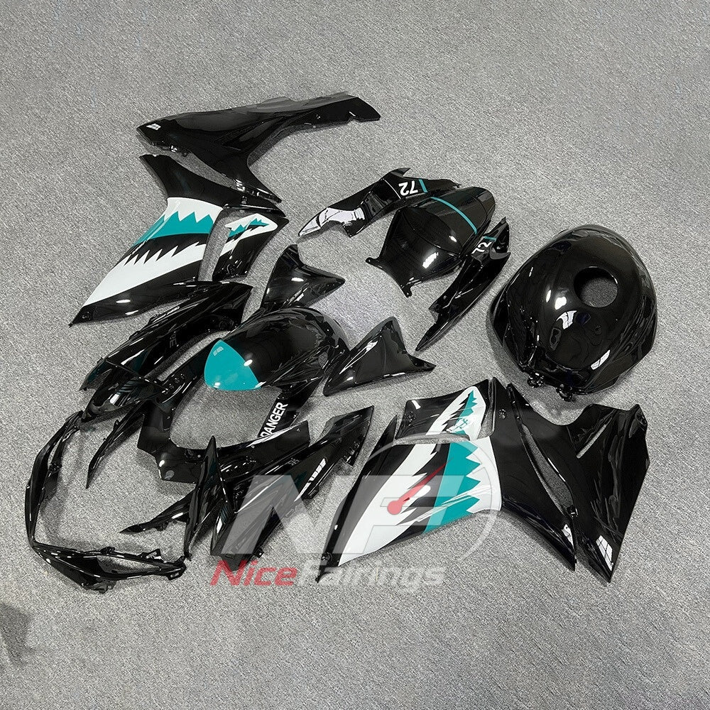 For Suzuki GSXR600 GSXR750 K11 2011-2016 Motorcycle Fairing Kit White Black Body Panels | NiceFairings - front angle image