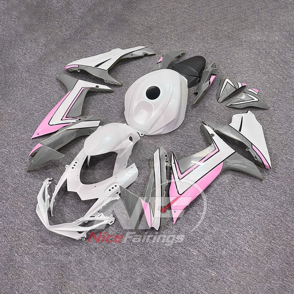For Suzuki GSXR600 GSXR750 K11 2011-2016 ABS Body Kit White Black Street Track Fairings | NiceFairings - front angle image