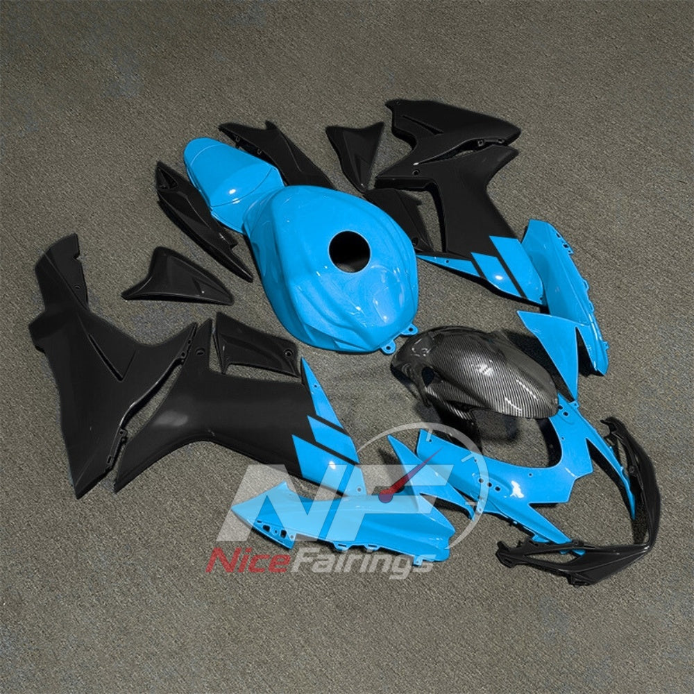 For Suzuki GSX-R600 GSX-R750 K11 2011-2016 Custom Fairings Black Blue ABS Sportbike Plastics | NiceFairings - front angle image