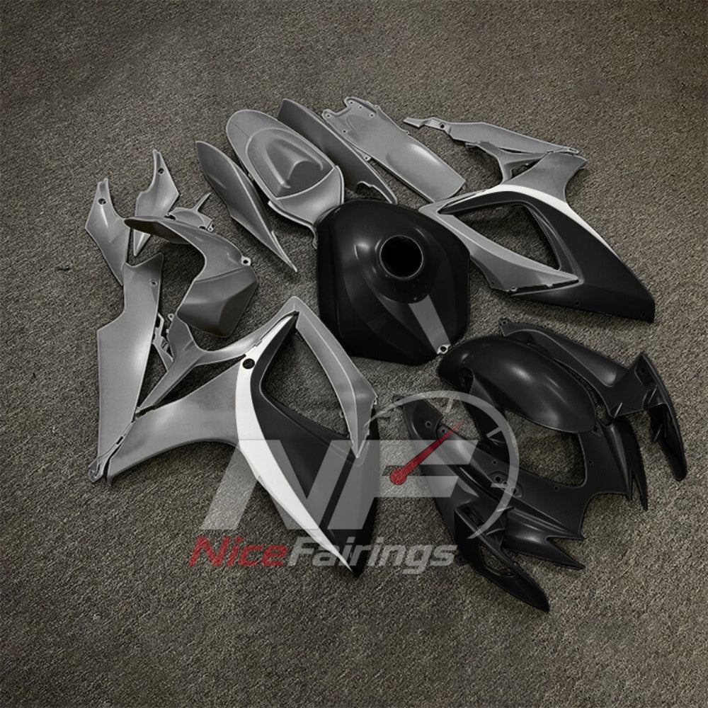For Suzuki GSXR600 GSXR750 K6 2006-2007 ABS Body Kit Gray Street Track Fairings | NiceFairings - front angle image