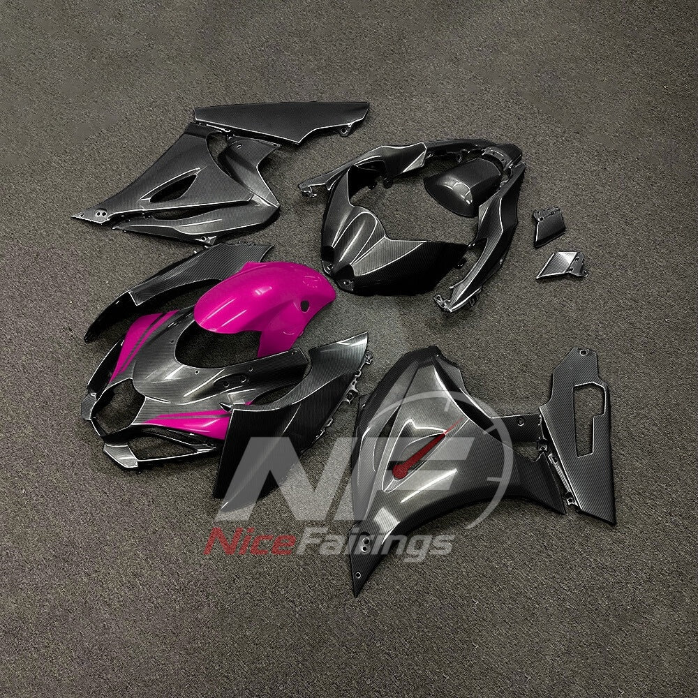 For Suzuki GSX-R1000 K17 2017-2026 K17 Sportbike Fairing Set Pink Black Custom Painted Plastics | NiceFairings - front angle image