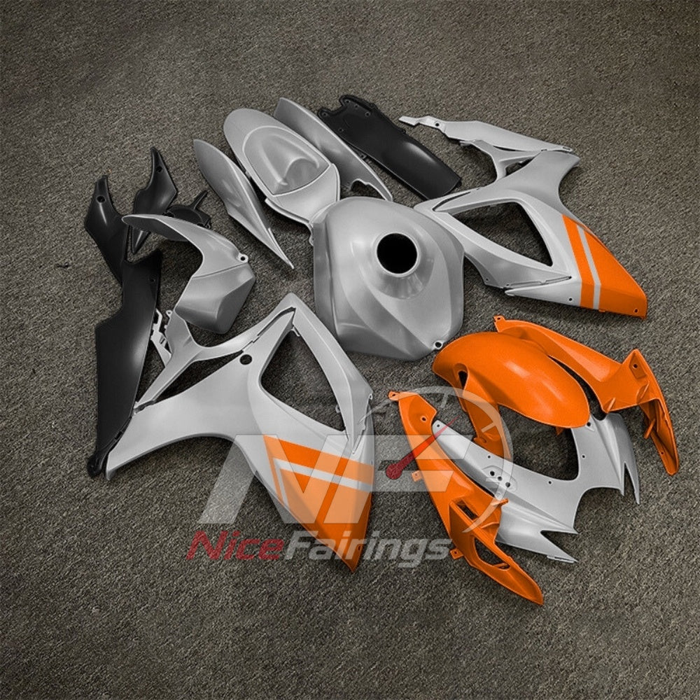 For Suzuki GSXR600 GSXR750 K6 2006-2007 Painted ABS Fairings Gray Black Complete Bodywork | NiceFairings - front angle image