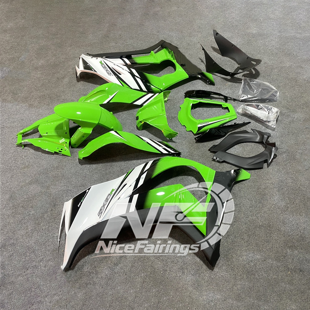 KAWASAKI ZX10R 2011-2015 Custom ABS Motorcycle Fairings | NiceFairings - front angle image