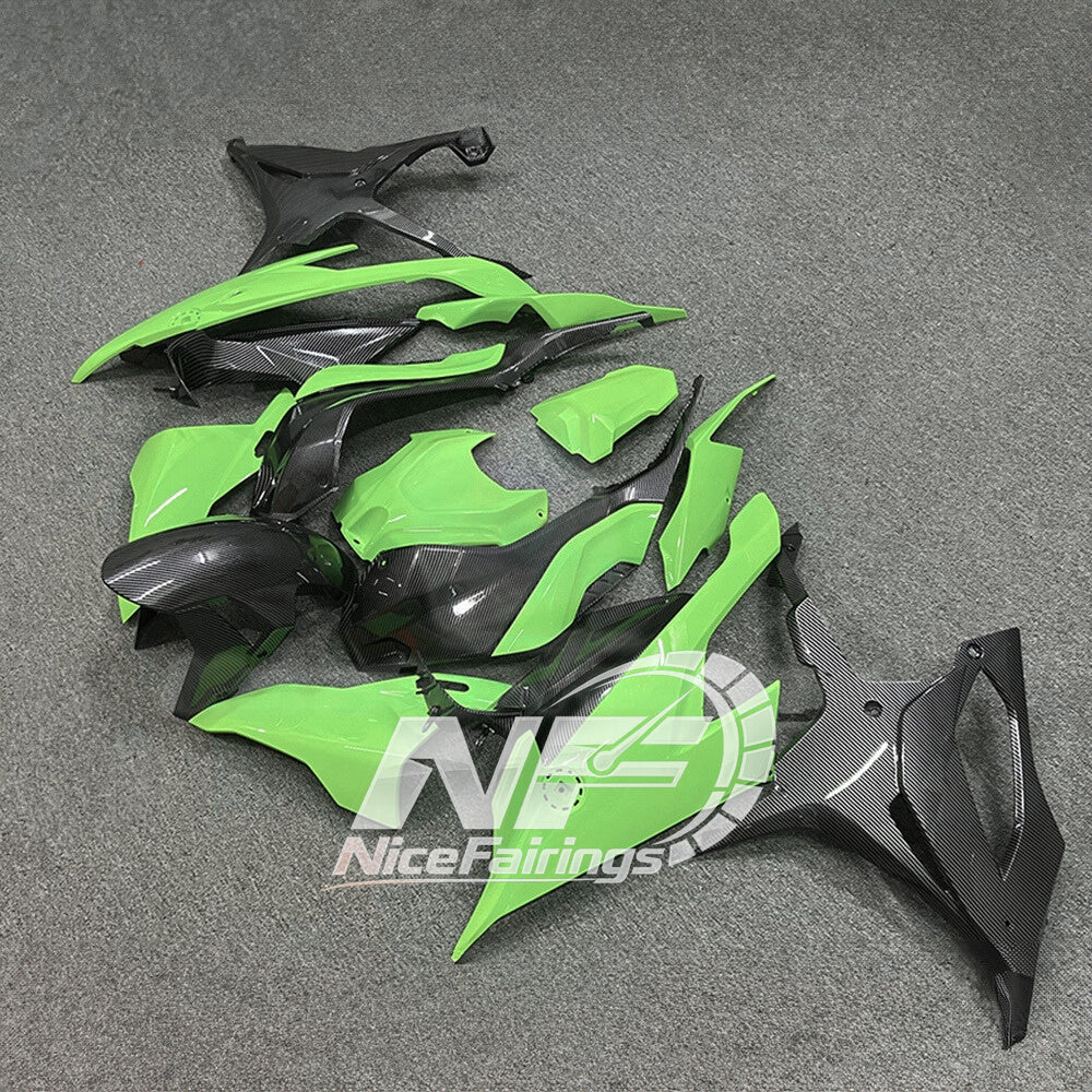 For BMW S1000RR 2019-2022 Lime Yellow Performance Edition ABS Fairing Kit, Custom Painted Motorcycle Bodywork | NiceFairings - front angle image