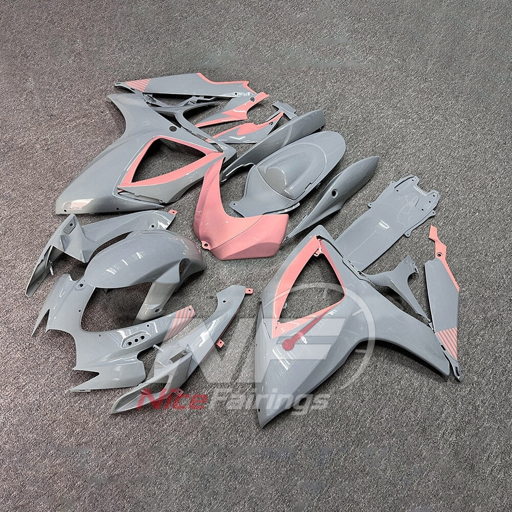 For Suzuki GSXR600 GSXR750 K6 2006-2007 ABS Fairing Kit White Red Painted Bodywork | NiceFairings - front angle image