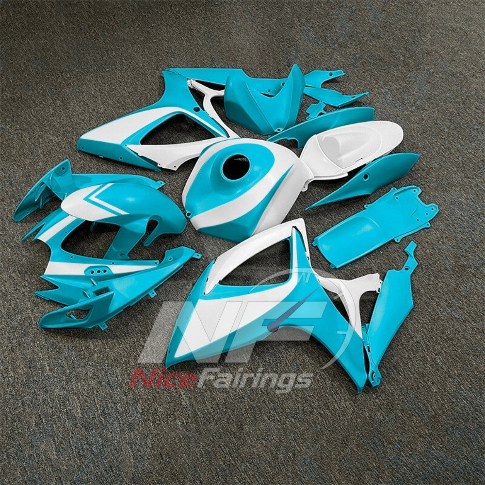 For Suzuki GSXR600 GSXR750 K6 2006-2007 ABS Body Kit Teal Gray Street Track Fairings | NiceFairings - front angle image
