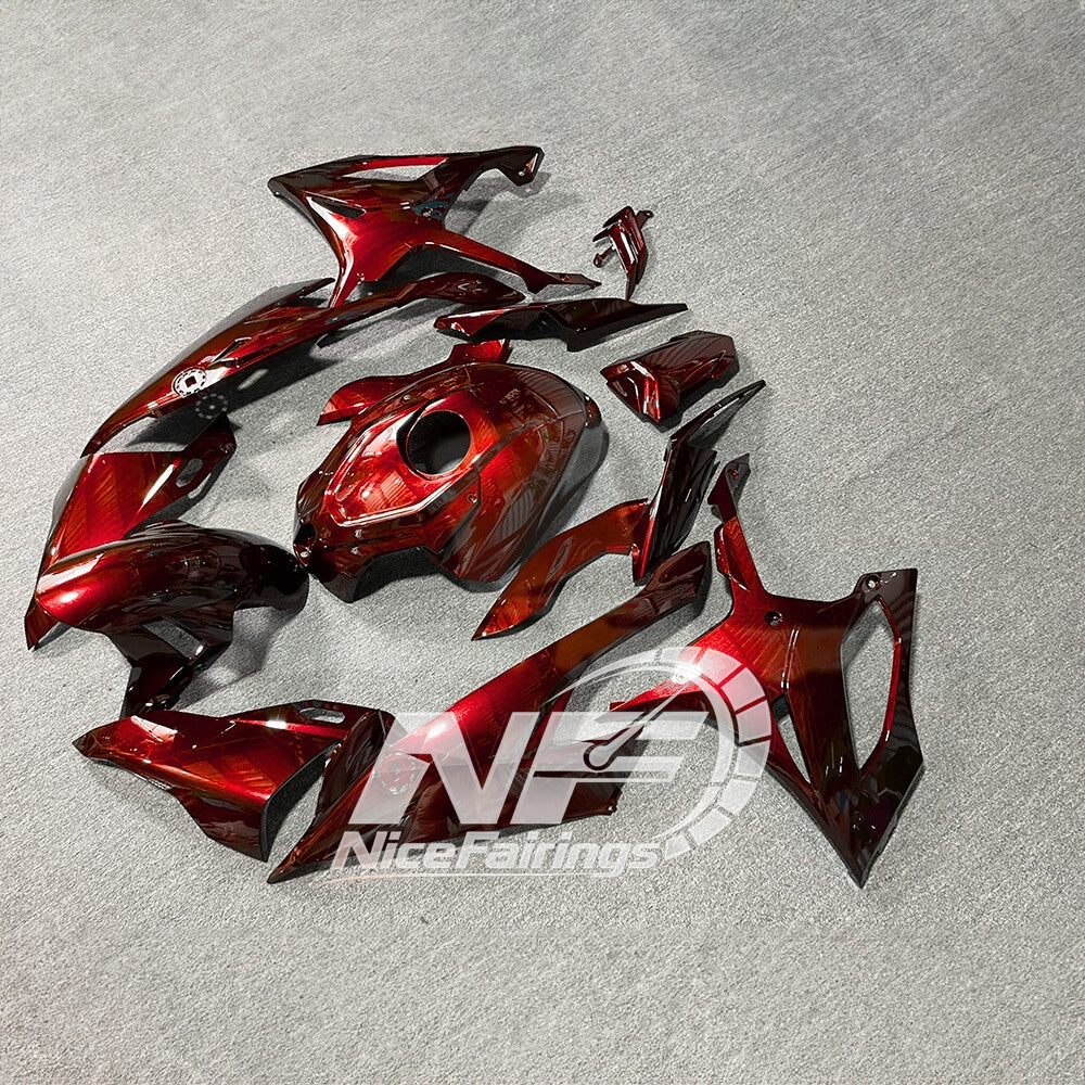 For BMW S1000RR 2019-2022 Carbon Look Motorcycle Fairing Kit, Aftermarket ABS Body Panels | NiceFairings - front angle image
