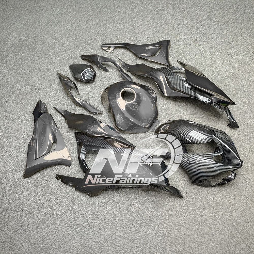 For Kawasaki ZX6R 636 Custom Painted ABS Body Kit White Blue Premium Edition | NiceFairings - front angle image