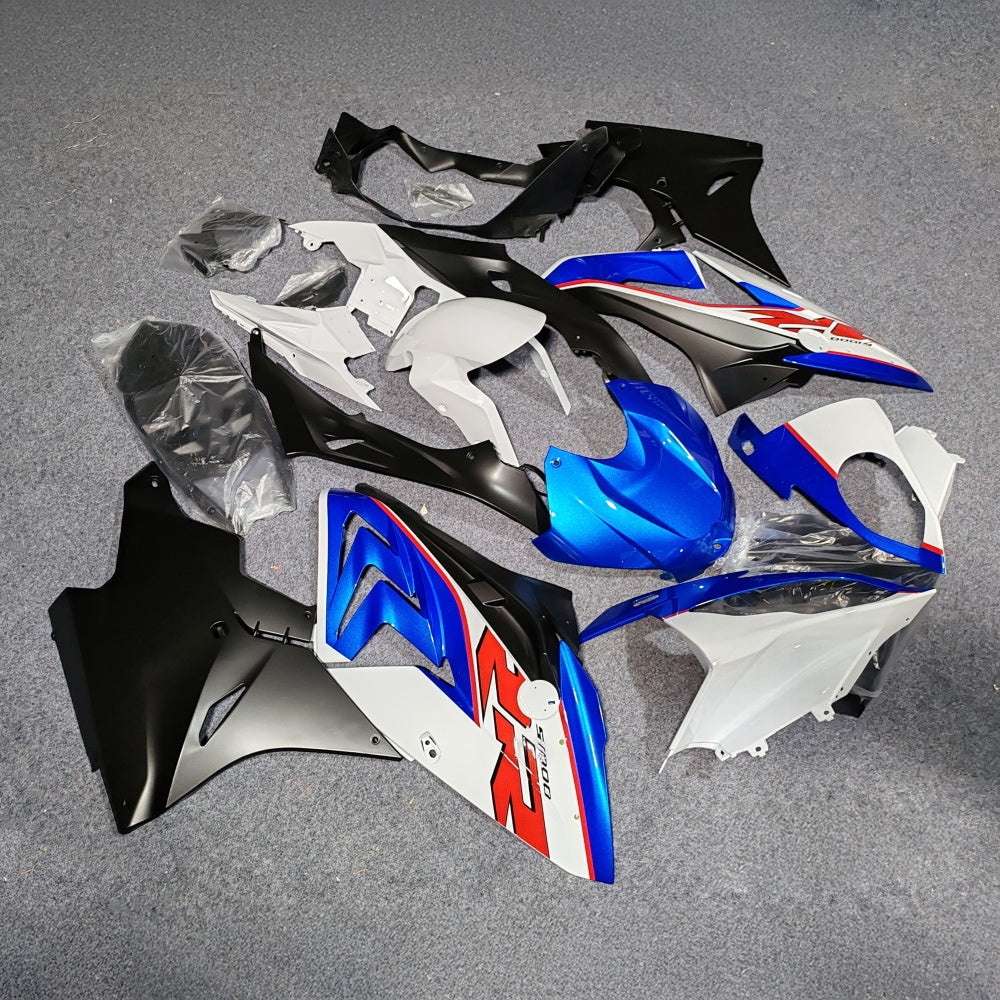 For BMW S1000RR 2017-2018 Red Black Standard No Tank Cover Custom Fairings, ABS Replacement Plastics Full Body Kit | NiceFairings - front angle image