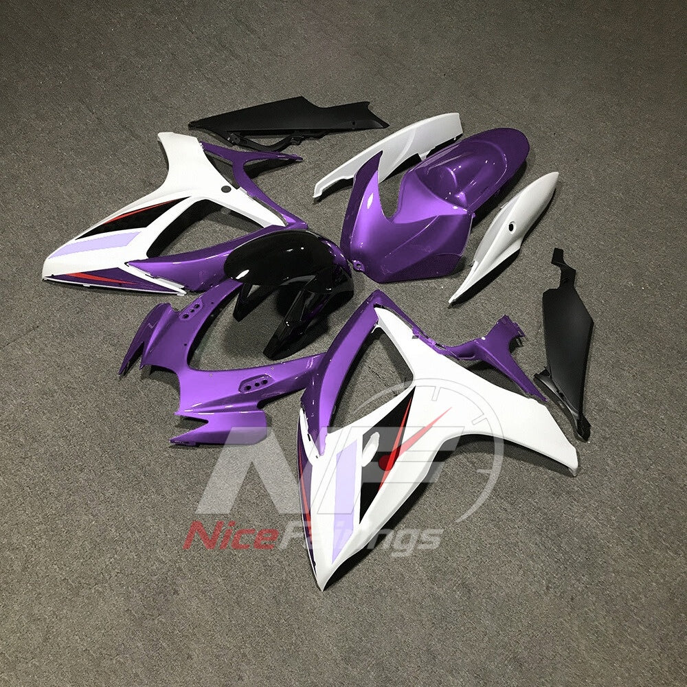 For Suzuki GSXR600 GSXR750 K6 2006-2007 Painted ABS Fairings Gray Black Complete Bodywork | NiceFairings - front angle image