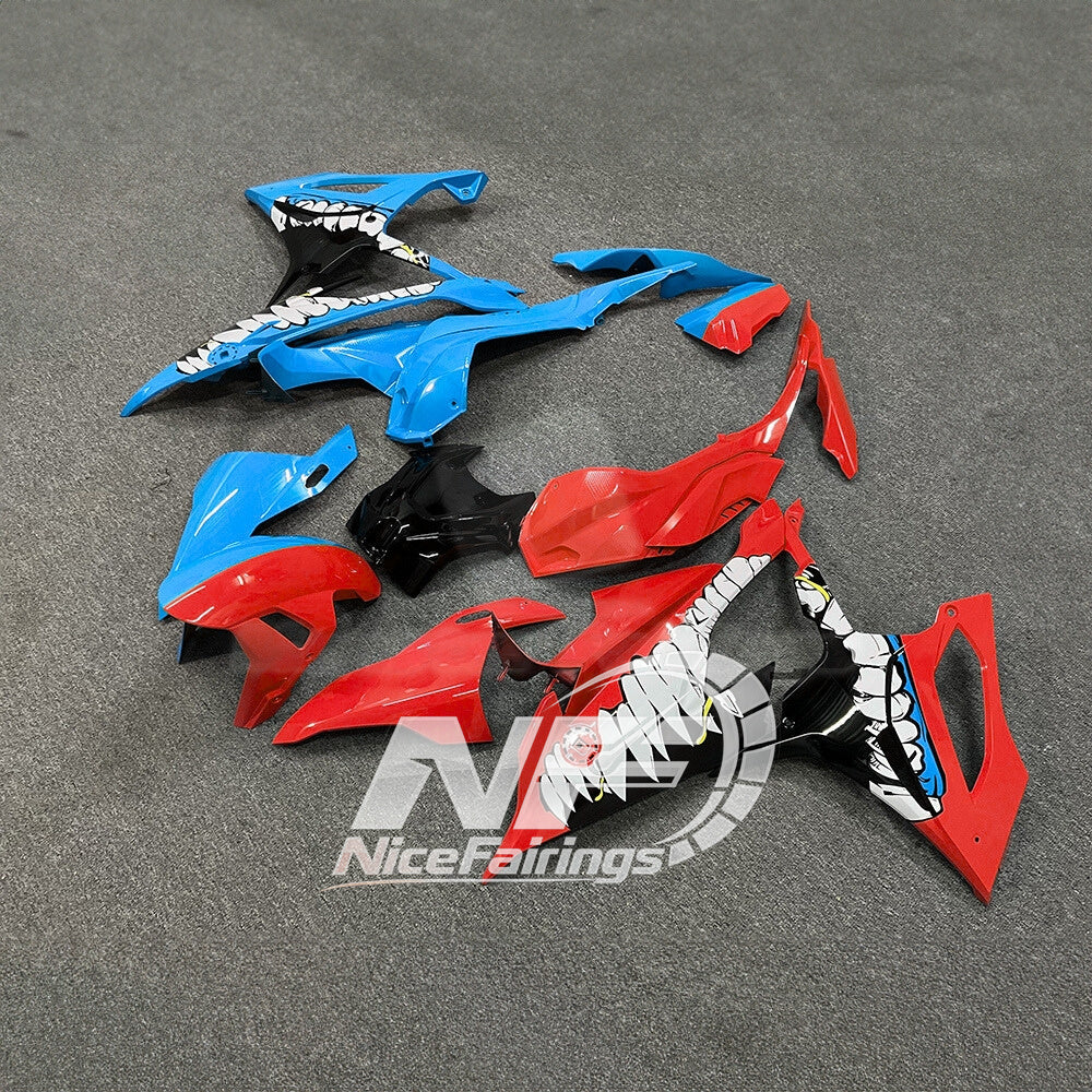 For BMW S1000RR 2019-2022 Carbon Look Tank Cover ABS Fairing Kit, Custom Painted Motorcycle Bodywork | NiceFairings - front angle image