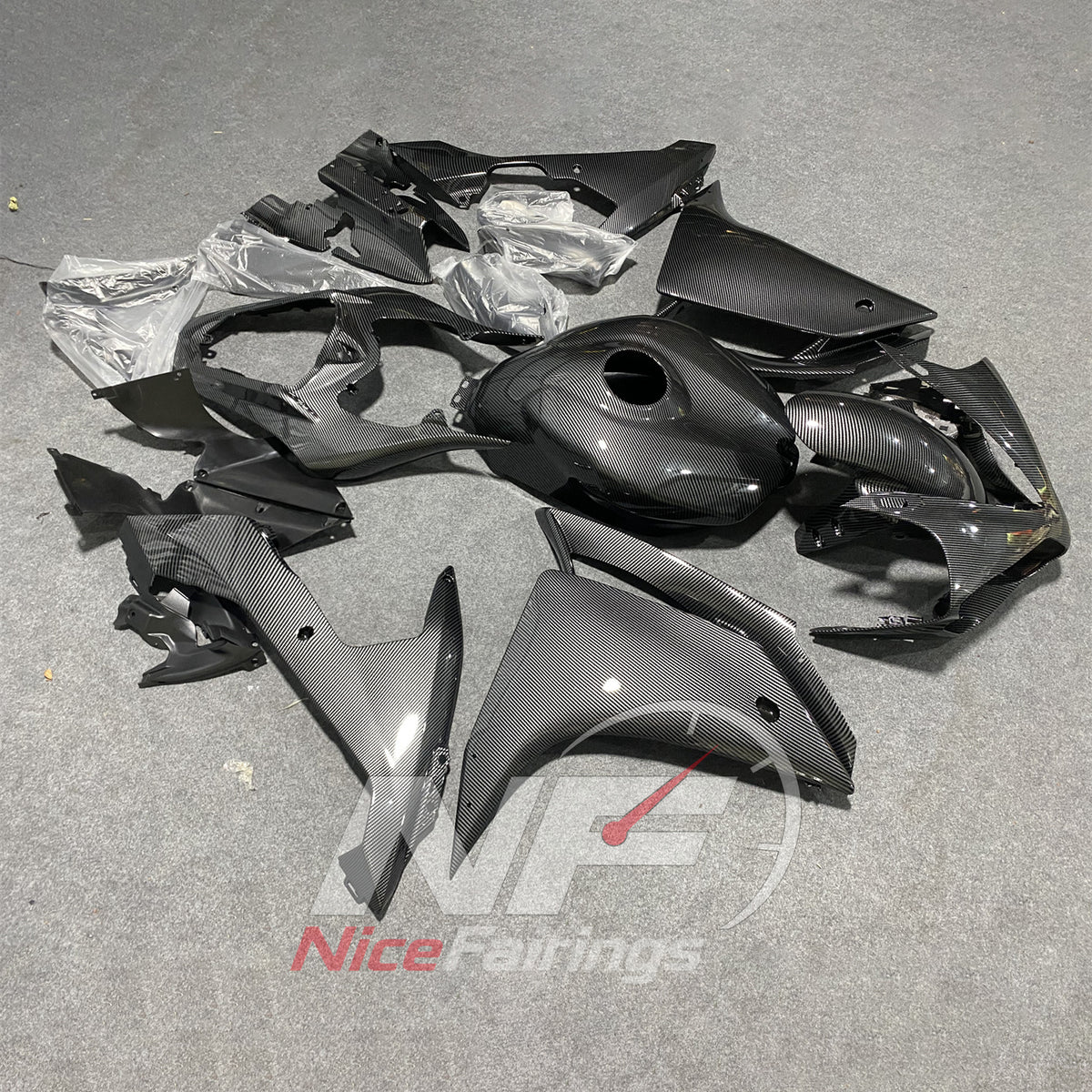 Injection-Molded ABS Bodywork Set Compatible with YAMAHA YZF-R1 RN19 2007-2008 - Gunmetal Gray | NiceFairings - front angle image