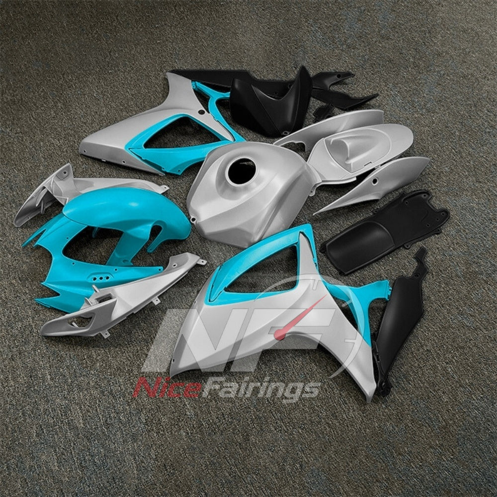 For Suzuki GSXR600 GSXR750 K6 2006-2007 ABS Body Kit Gray Black Street Track Fairings | NiceFairings - front angle image