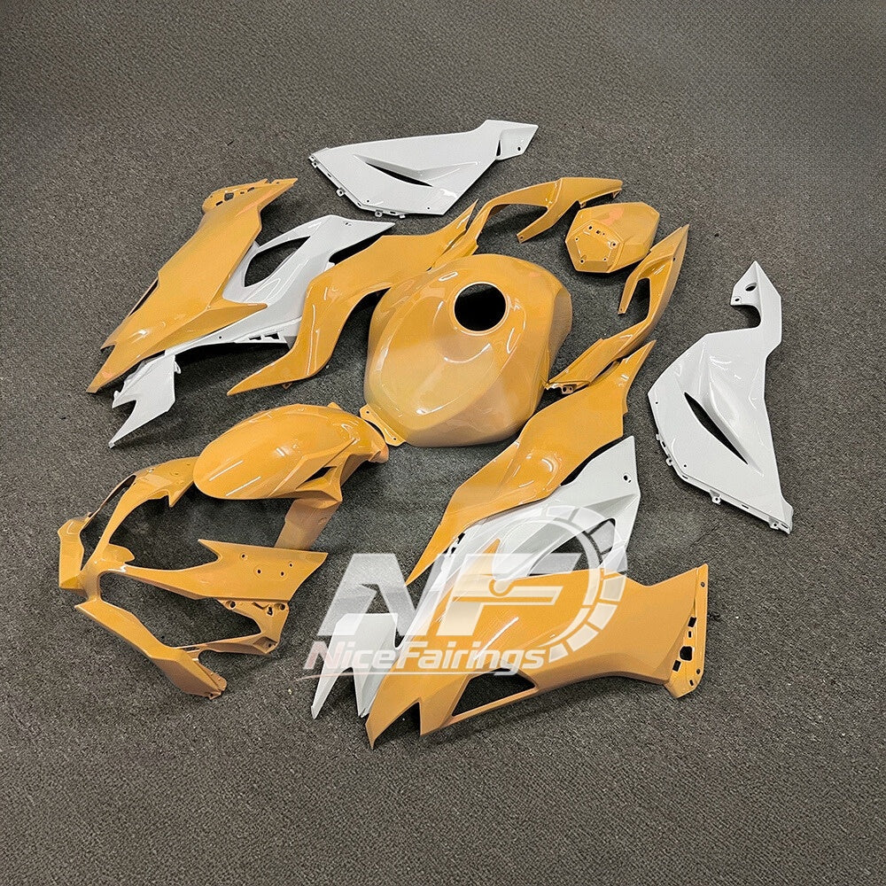 Kawasaki ZX6R 636 Custom Painted ABS Body Kit White Blue Tank Cover | NiceFairings - front angle image