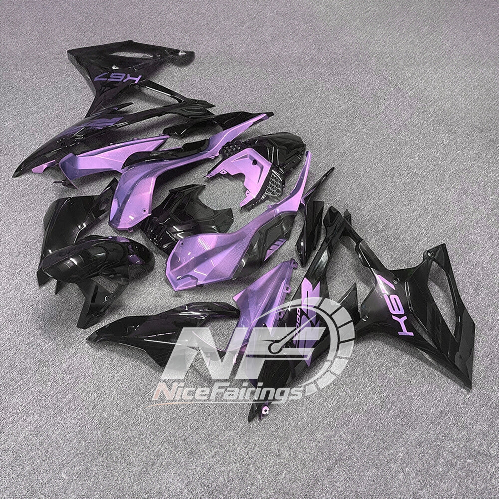 For BMW S1000RR 2019-2022 Grey Blue Full Fairing Kit, Painted ABS Motorcycle Plastics | NiceFairings - front angle image