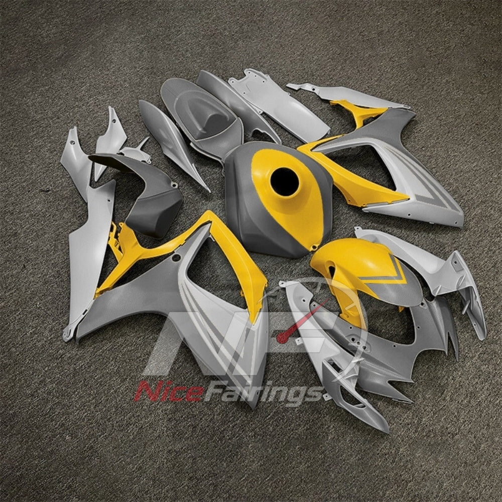 For Suzuki GSXR600 GSXR750 K6 2006-2007 ABS Body Kit Gray Black Street Track Fairings | NiceFairings - front angle image