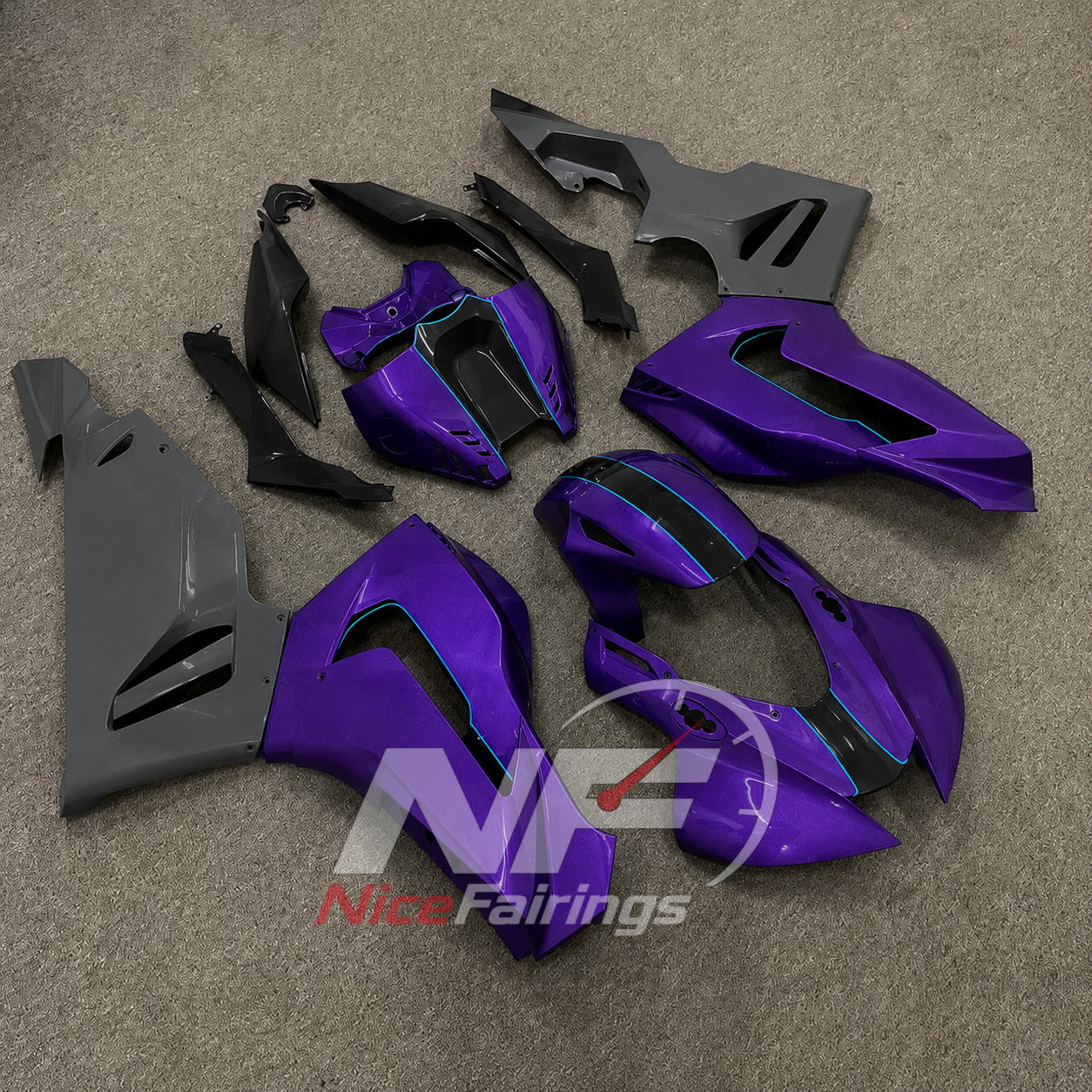 Purple Black ABS fairing kit for Honda CBR1000RR-R 2020-2023, design D9-P20 - image 2
