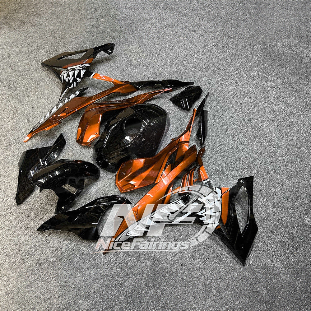 For BMW S1000RR 2019-2022 Gloss Black Premium Edition Custom Fairings, ABS Replacement Plastics Full Body Kit | NiceFairings - front angle image