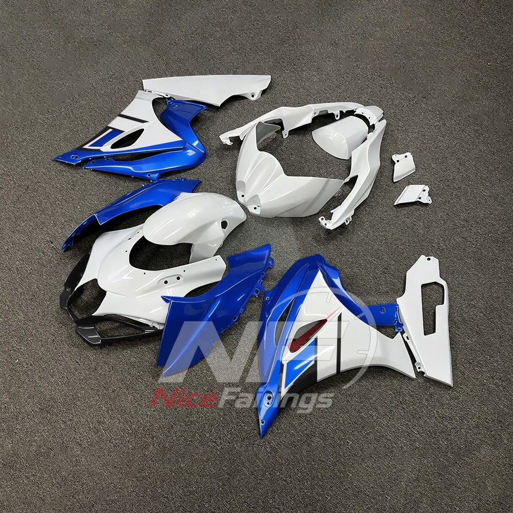 For Suzuki GSXR1000 K17 2017-2026 Motorcycle Fairing Kit Blue White Body Panels | NiceFairings - front angle image