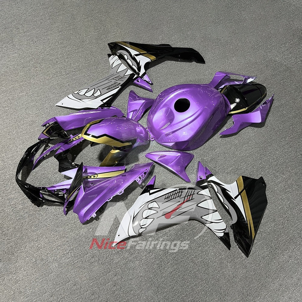 For Suzuki GSXR600 GSXR750 K11 2011-2016 Motorcycle Fairing Kit White Purple Body Panels | NiceFairings - front angle image