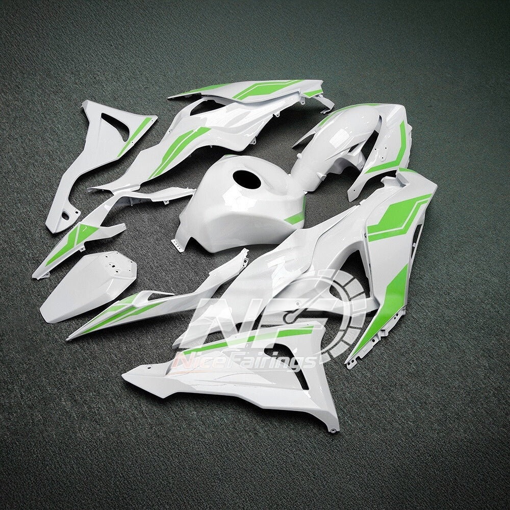 For Kawasaki ZX-6R 636 2024-2025 Replacement Fairing Set White Blue Tank Cover | NiceFairings - front angle image