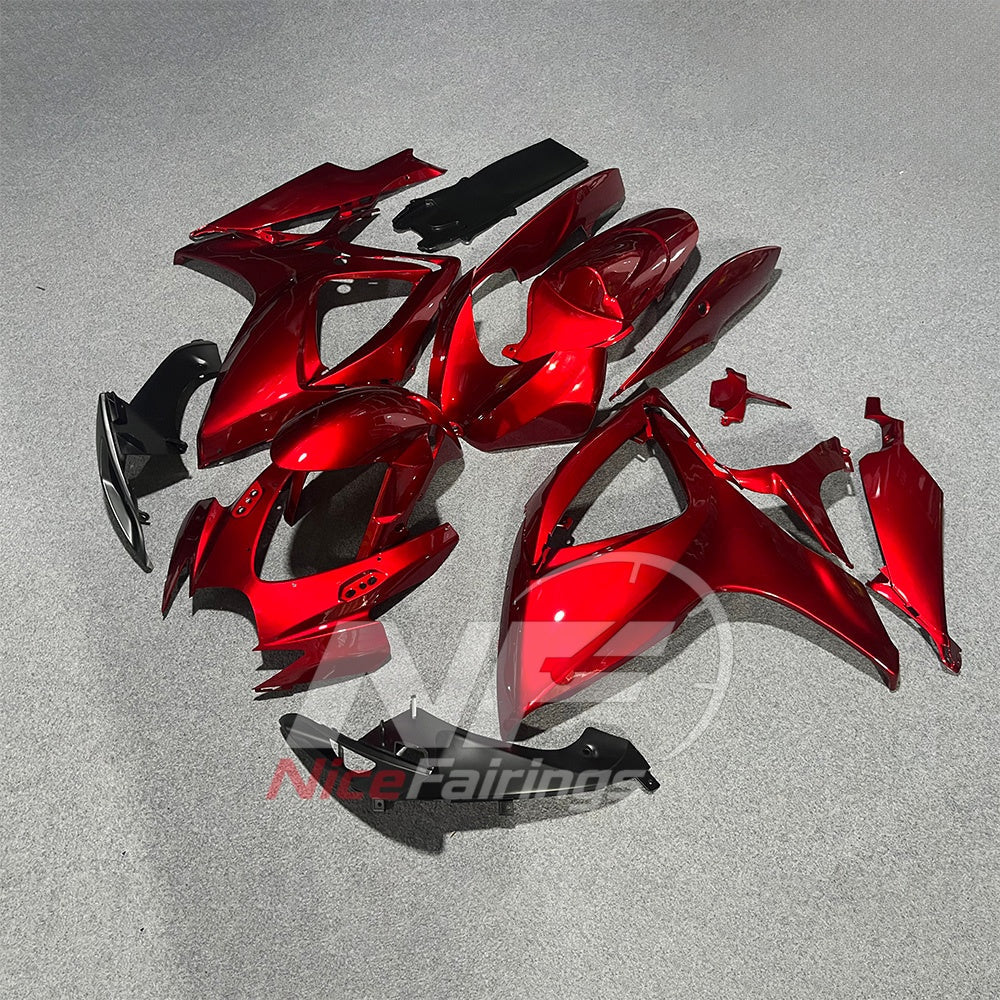For Suzuki GSX-R600 GSX-R750 K6 2006-2007 Sportbike Fairing Set Gray Red Custom Painted Plastics | NiceFairings - front angle image