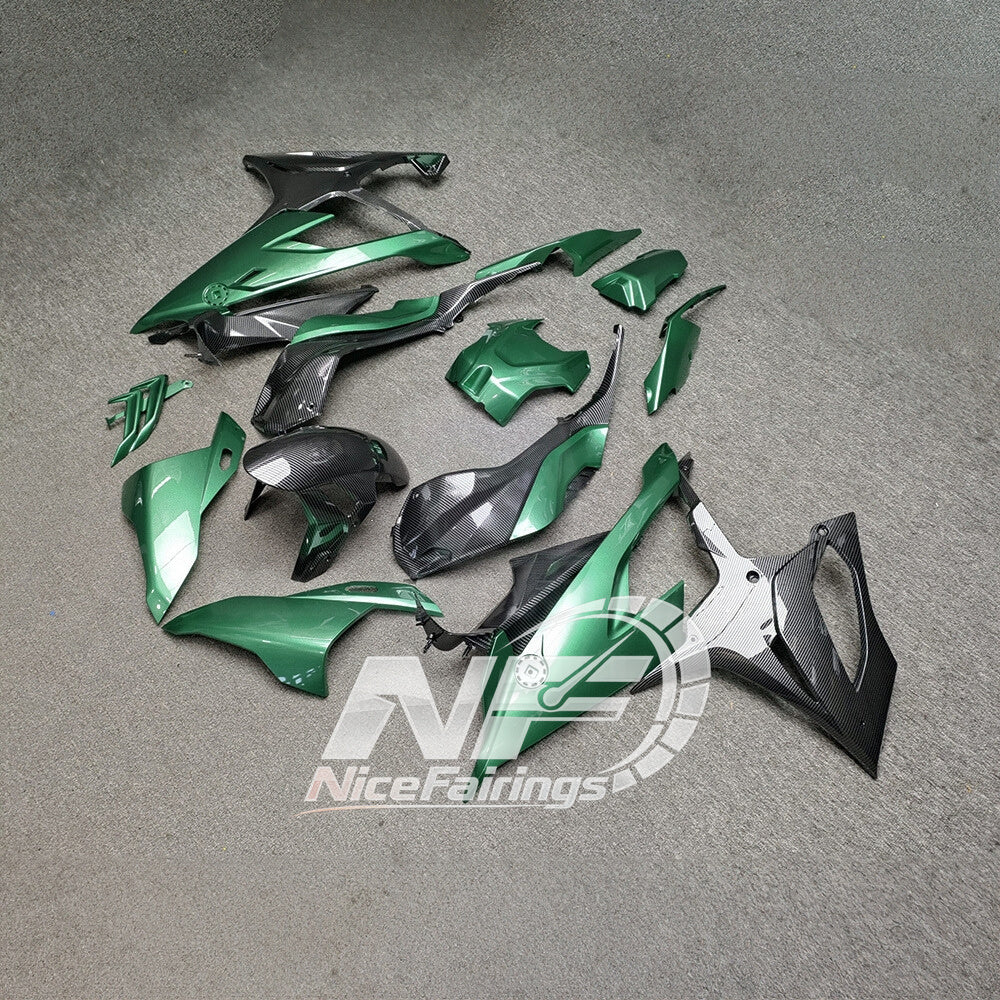 For BMW S1000RR 2019-2022 Blue Silver Custom Fairings, ABS Replacement Plastics Full Body Kit | NiceFairings - front angle image
