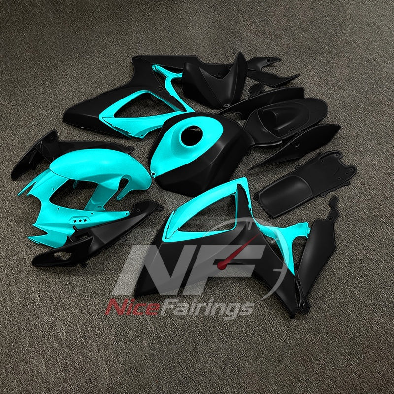 For Suzuki GSX-R600 GSX-R750 K6 2006-2007 Sportbike Fairing Set Black Gray Custom Painted Plastics | NiceFairings - front angle image