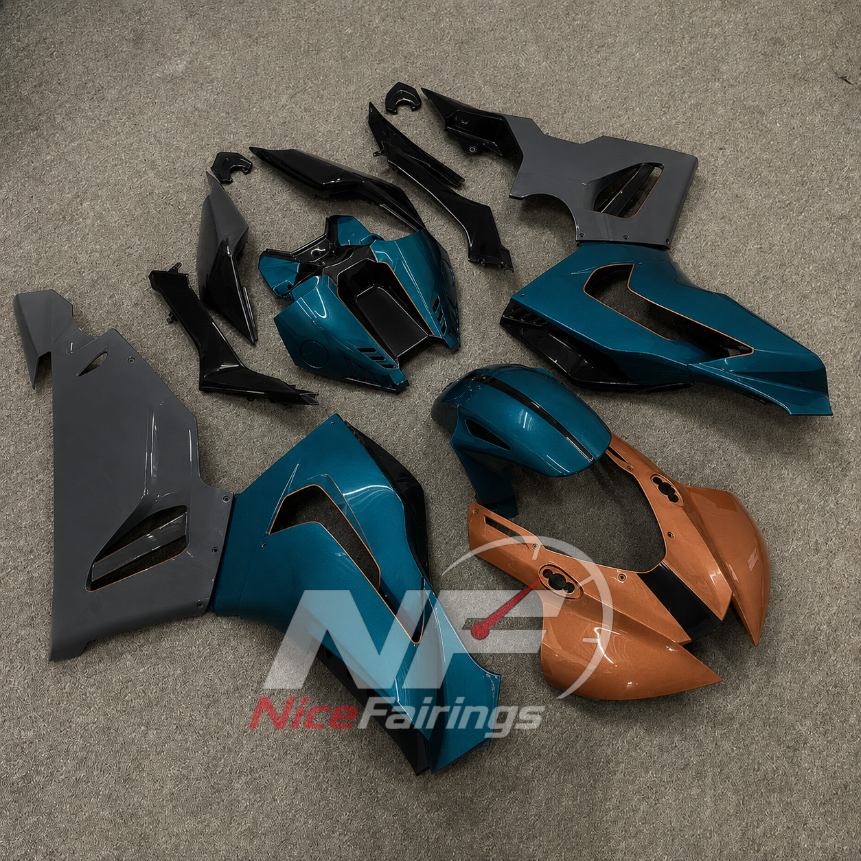 Teal Black Copper ABS fairing kit for Honda CBR1000RR-R 2020-2023, design D4-P19 - image 2