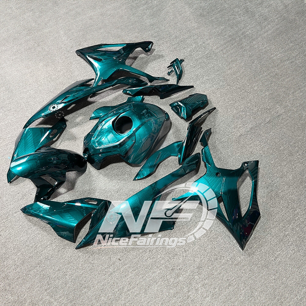 For BMW S1000RR 2019-2022 Stealth Black Custom Painted ABS Body Kit With Tank Cover | NiceFairings - front angle image