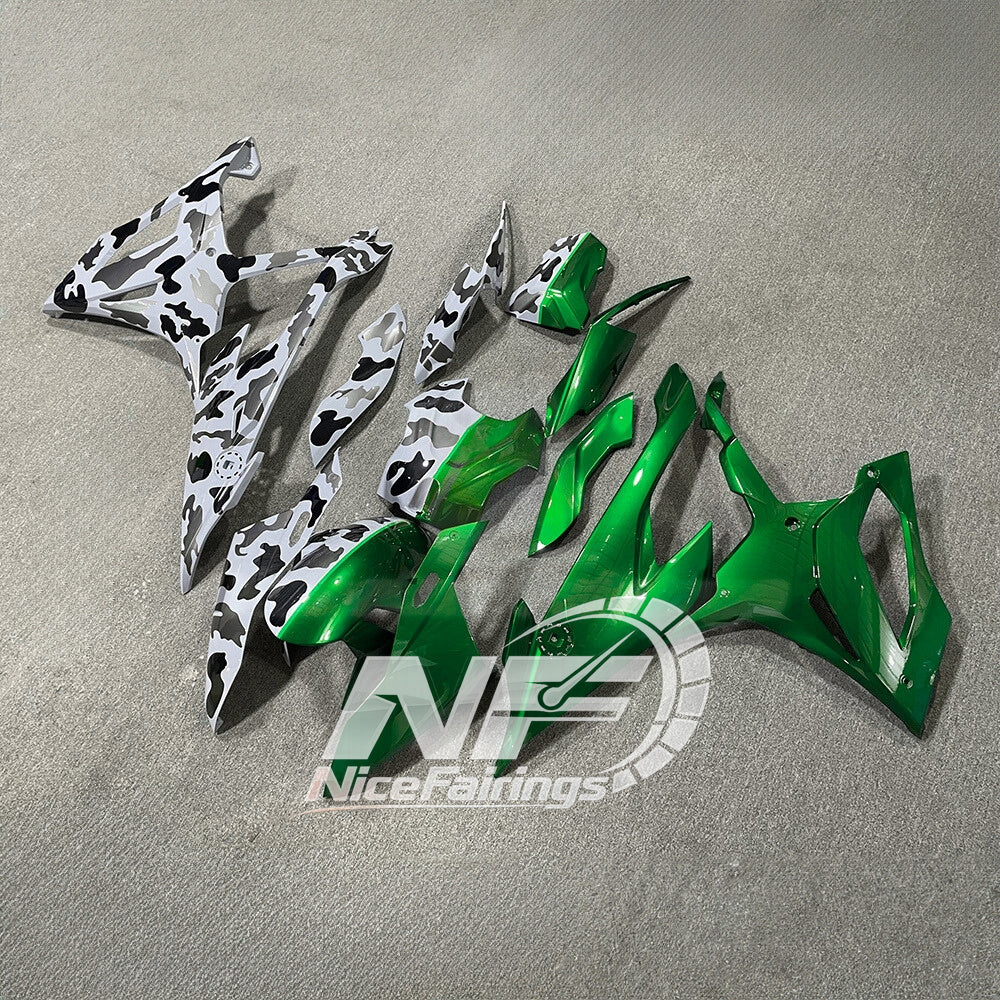 For BMW S1000RR 2019-2022 Tri Color Elite Edition ABS Fairing Kit, Custom Painted Motorcycle Bodywork | NiceFairings - front angle image