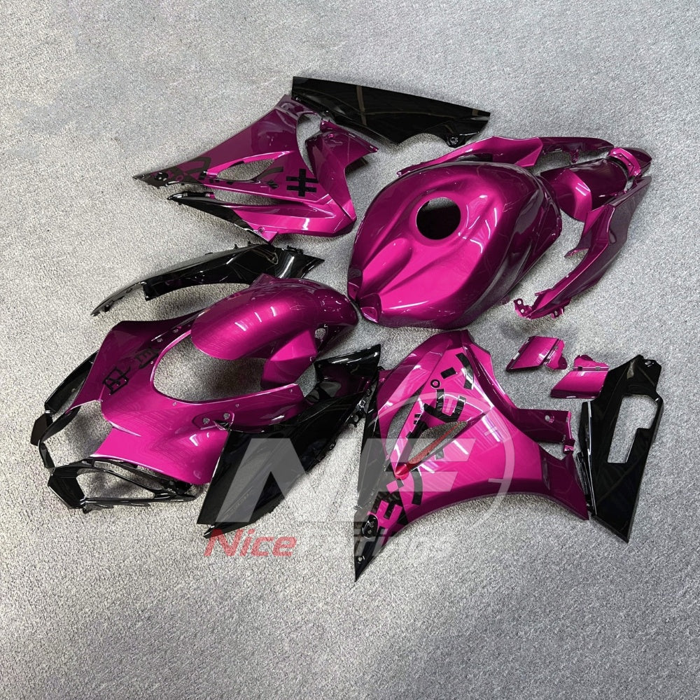 For Suzuki GSXR1000 K17 2017 2018-2026 Motorcycle Fairing Kit Pink Black Body Panels | NiceFairings - front angle image