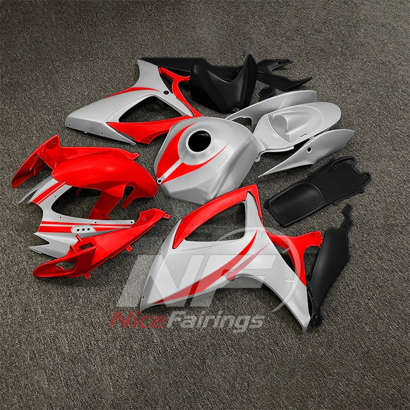 For Suzuki GSXR600 GSXR750 K6 2006-2007 ABS Fairing Kit Gray Black Painted Bodywork | NiceFairings - front angle image