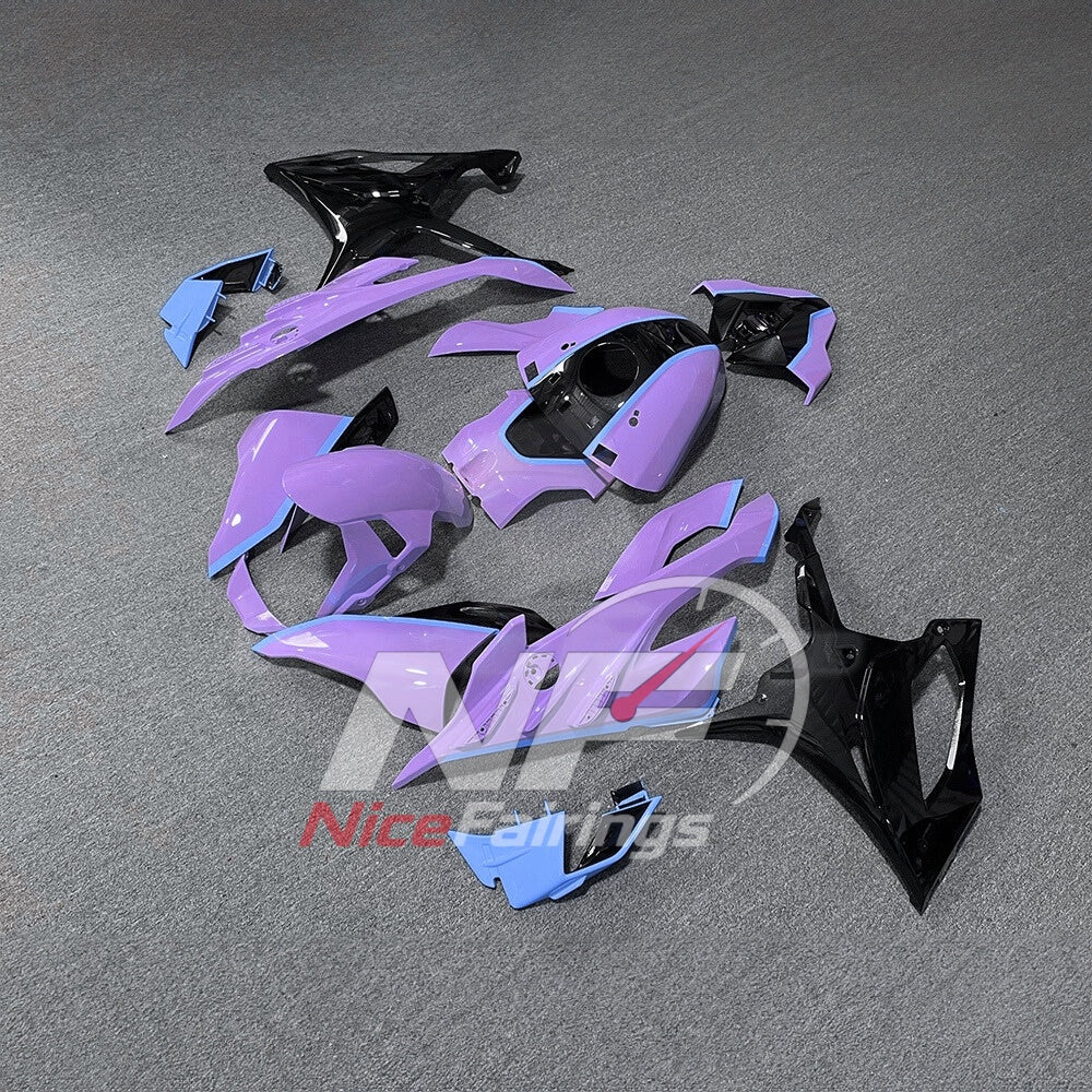 For BMW S1000RR 2023-2024 Purple Black Painted ABS Fairings with Complete Replacement Bodywork | NiceFairings - front angle image