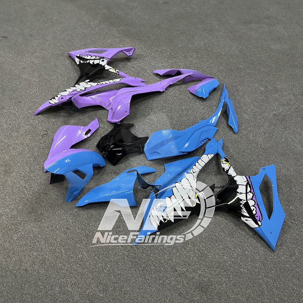 For BMW S1000RR 2019-2022 Tri Color Tank Cover ABS Fairing Kit, Custom Painted Motorcycle Bodywork | NiceFairings - front angle image