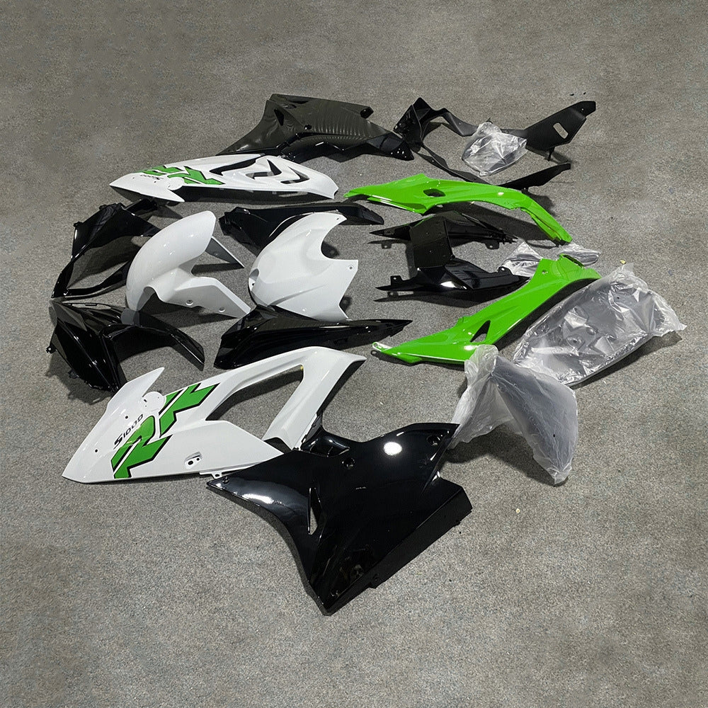 For BMW S1000RR 2017-2018 Gloss Black Standard No Tank Cover Custom Painted ABS Body Kit For Street Or Track | NiceFairings - front angle image
