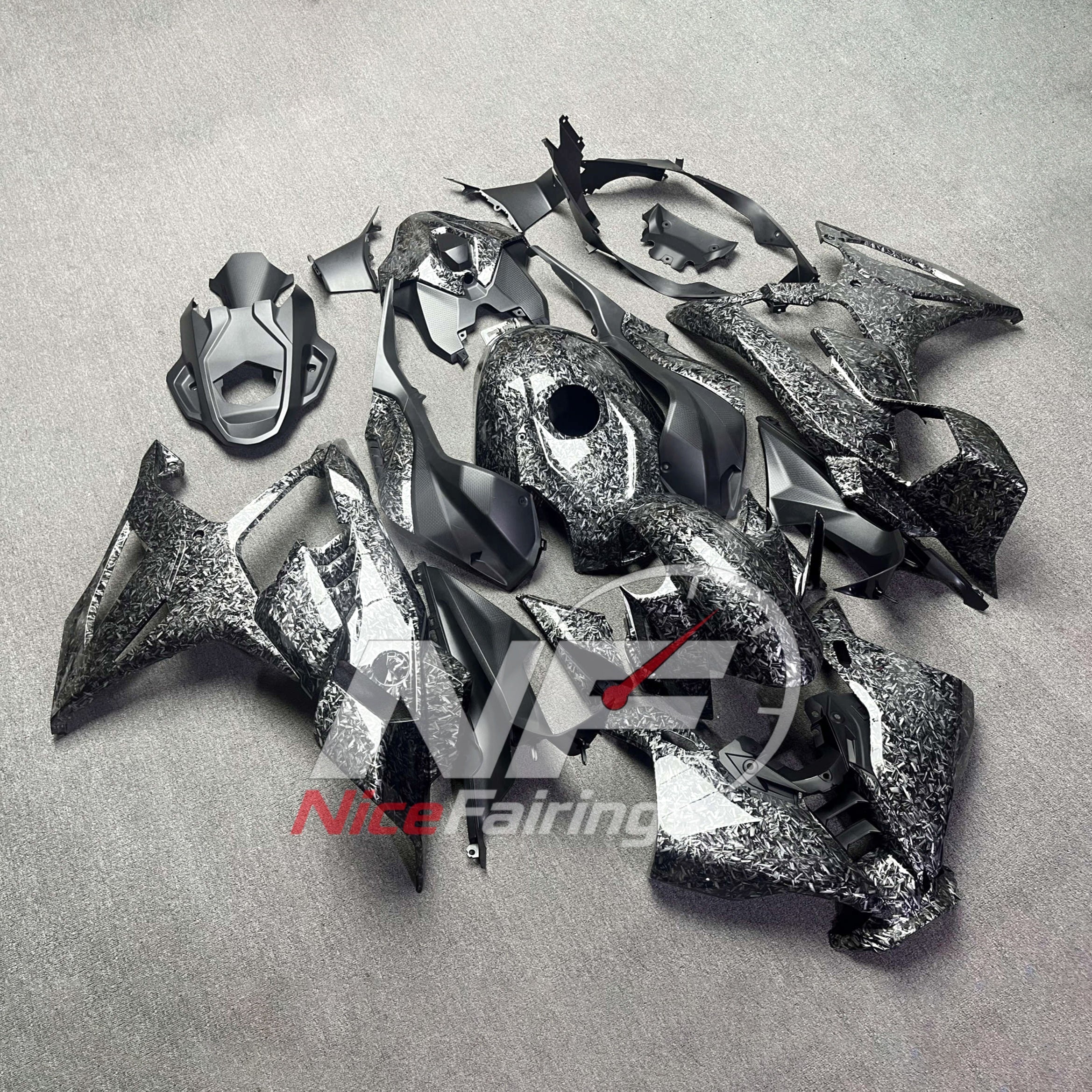 For BMW S1000RR 2025-2026 Red Black ABS Fairing Kit with Painted Bodywork and Replacement Panels | NiceFairings - front angle image