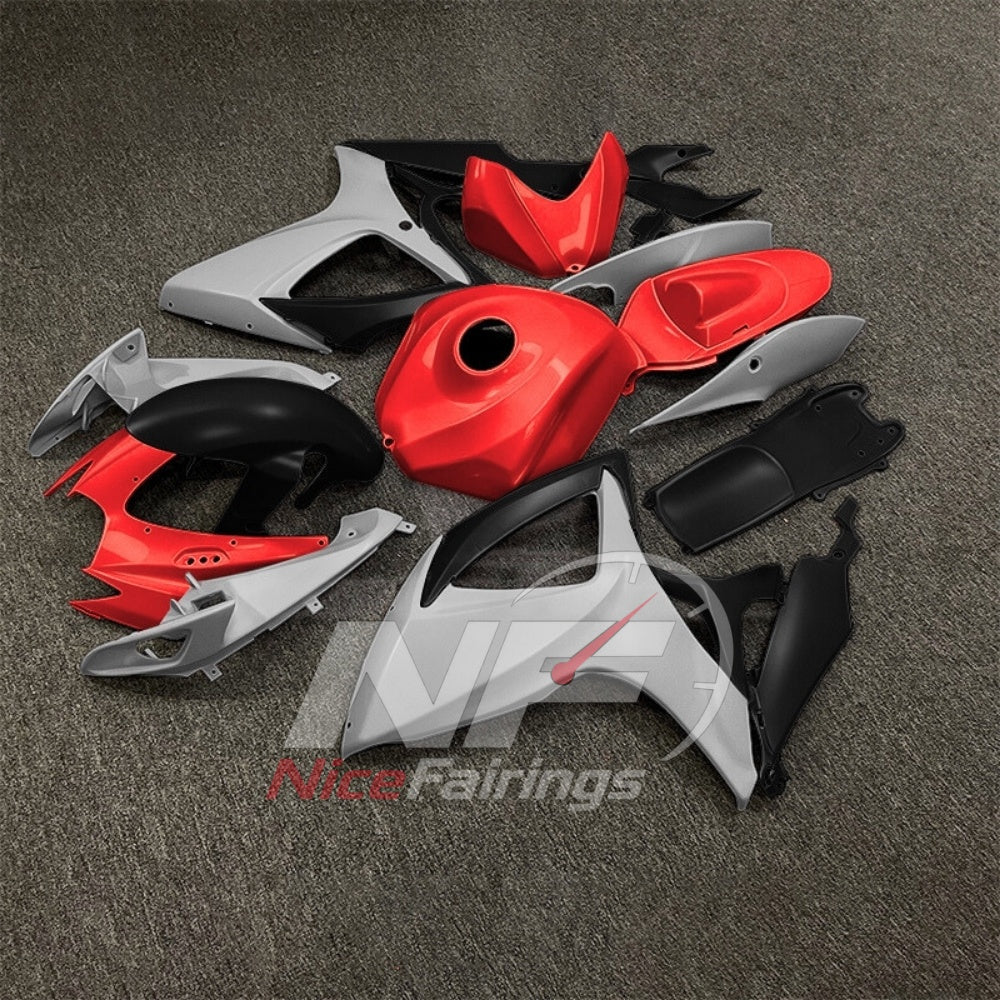 For Suzuki GSX-R600 GSX-R750 K6 2006-2007 Sportbike Fairing Set Gray Black Custom Painted Plastics | NiceFairings - front angle image