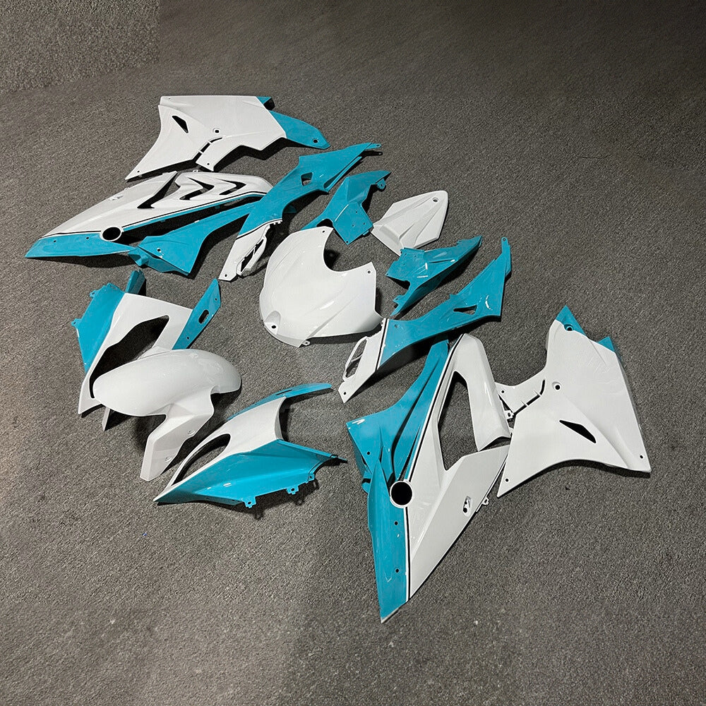 For BMW S1000RR 2017-2018 Blue Silver Standard No Tank Cover Custom Painted ABS Body Kit For Street Or Track | NiceFairings - front angle image