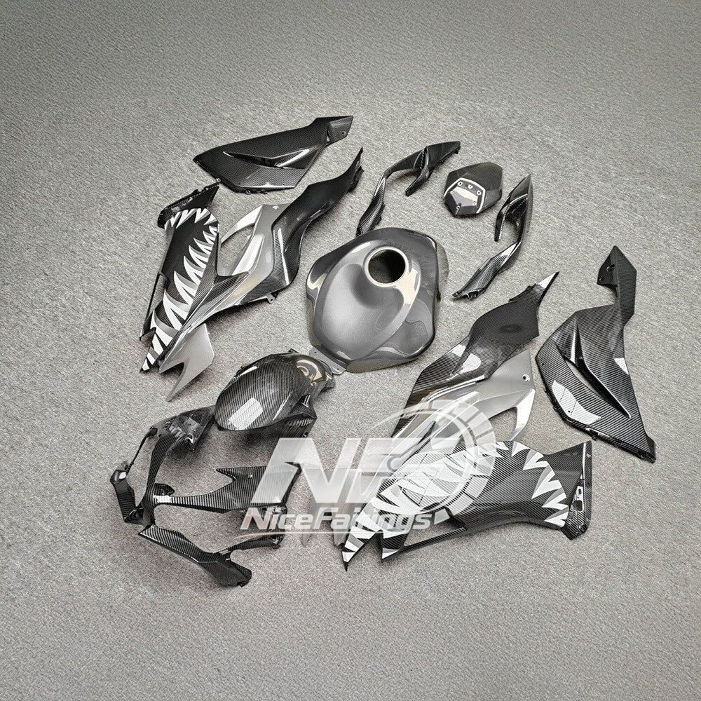 For Kawasaki ZX-6R 636 2019-2023 Replacement Fairing Set Pearl White Signature Edition | NiceFairings - front angle image