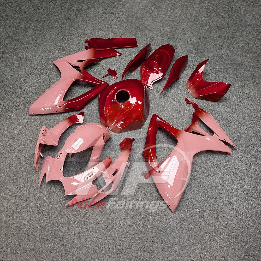 For Suzuki GSXR600 GSXR750 K6 2006-2007 Motorcycle Fairing Kit Gray Pink Body Panels | NiceFairings - front angle image