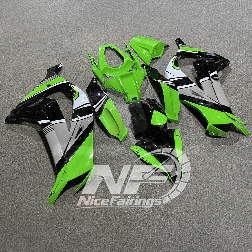 Ninja ZX10R 2011-2015 Custom Painted Replacement Plastics | NiceFairings - front angle image