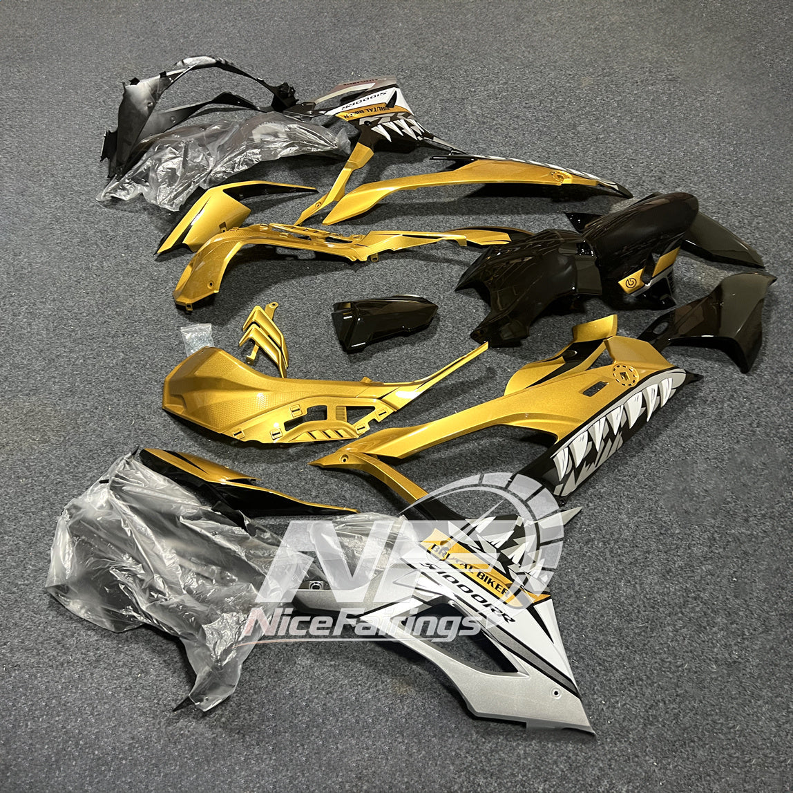 For BMW S1000RR 2019-2022 Carbon Look Full Fairing Kit, Painted ABS Motorcycle Plastics | NiceFairings - front angle image