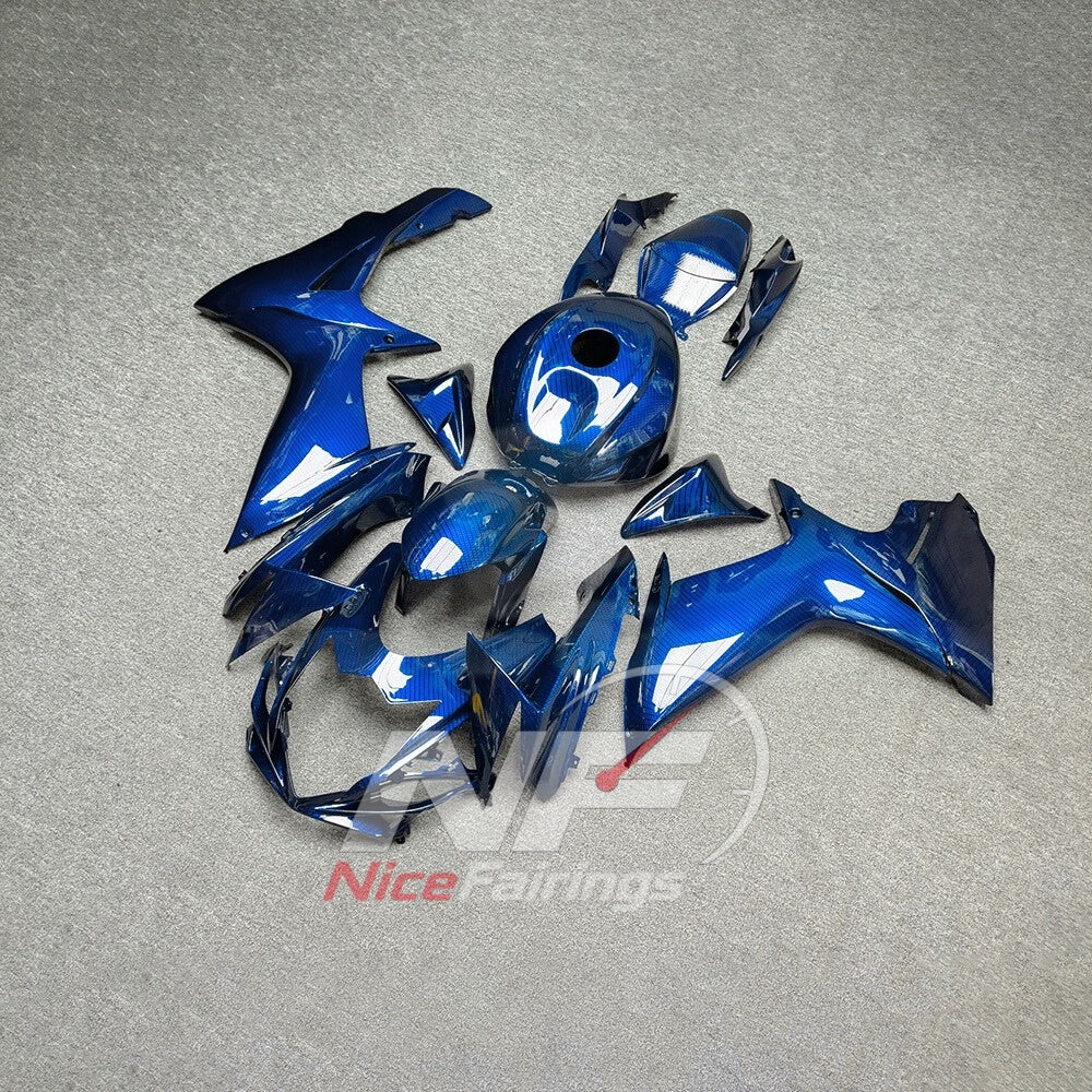 For Suzuki GSXR600 GSXR750 K11 2011-2016 Motorcycle Fairing Kit White Blue Body Panels | NiceFairings - front angle image
