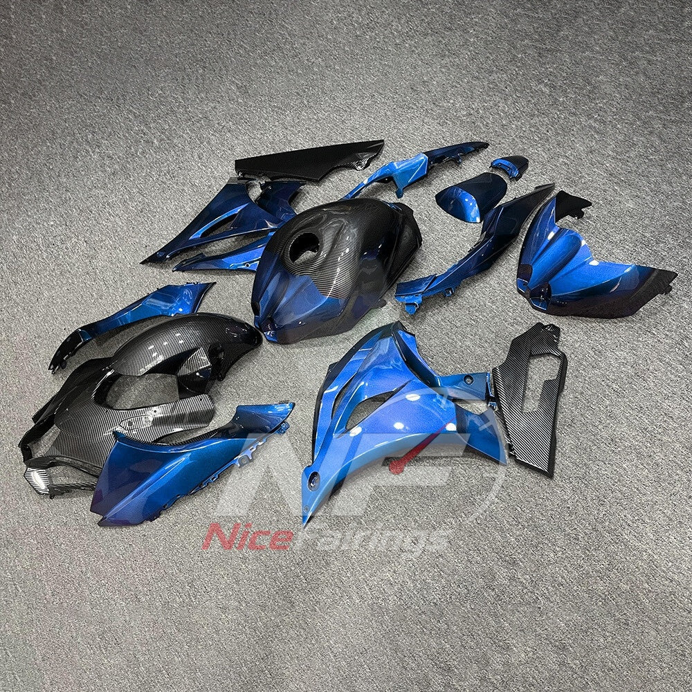 For Suzuki GSXR1000 K17 2017 2018-2026 Motorcycle Fairing Kit Blue Black Body Panels | NiceFairings - front angle image